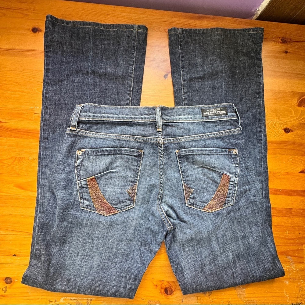 James cured dry aged bootcut jeans size 28